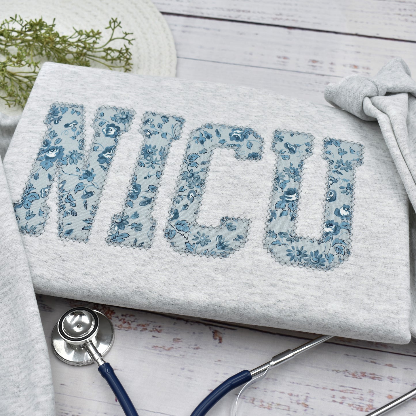 Personalized NICU Nurse Embroidered Sweatshirt, Critical Care Pediatrics Nurse Shirt, Graduation Nursing Student Gift, Floral RN Nurse Crewneck (Copy)