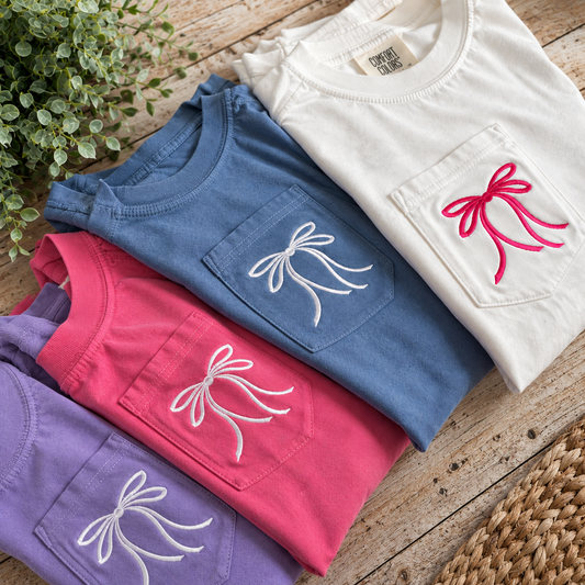 EMBROIDERD BOW TEE