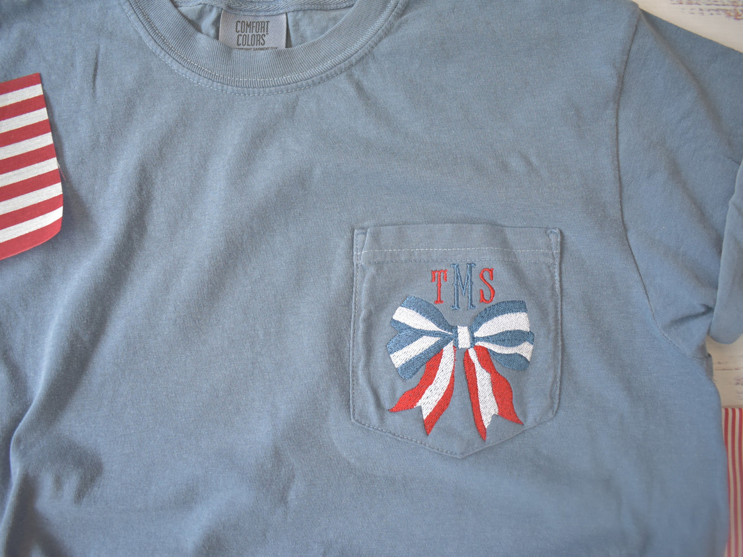 4TH OF JULY MONOGRAM BOW image 7
