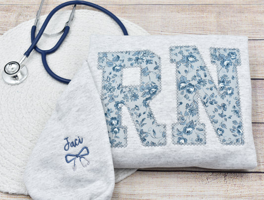 Personalized RN Nurse Embroidered Sweatshirt